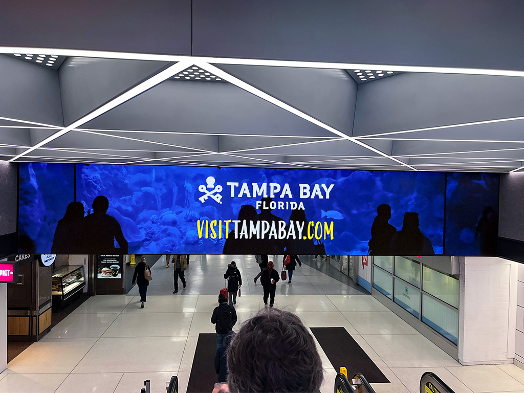 Renovations at Amtrak Penn Station Entrance Include LED Video Display