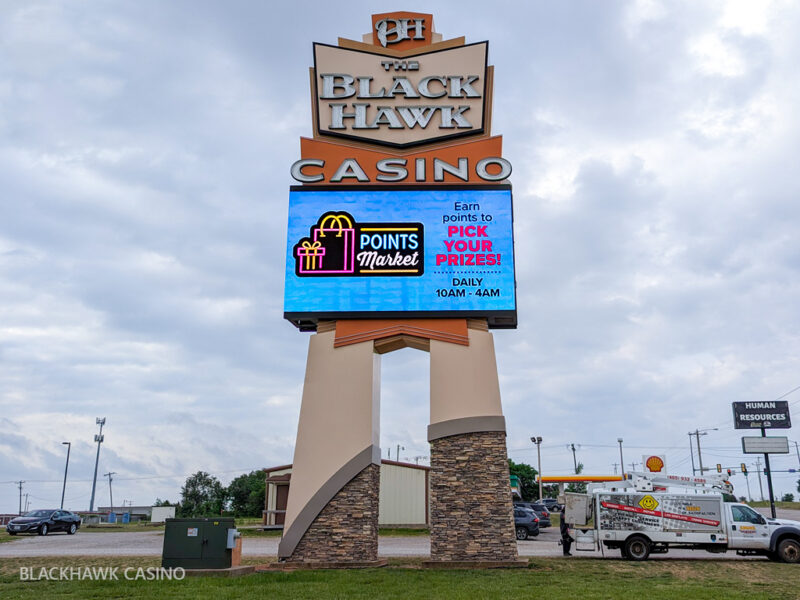 The Black Hawk Casino LED Sign