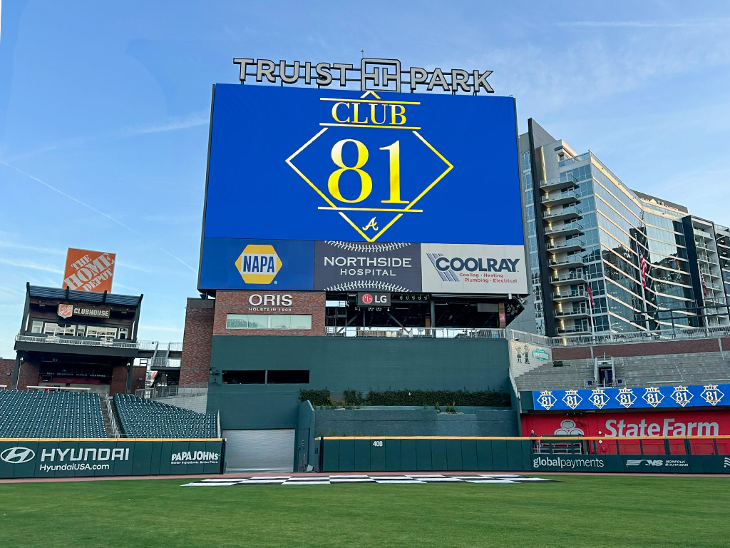 main center field BravesVision videoboard